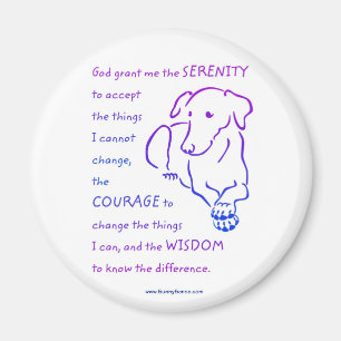 Serenity Prayer w/Dog magnets
