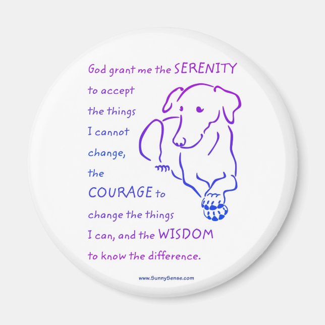 Serenity Prayer w/Dog magnets (Front)