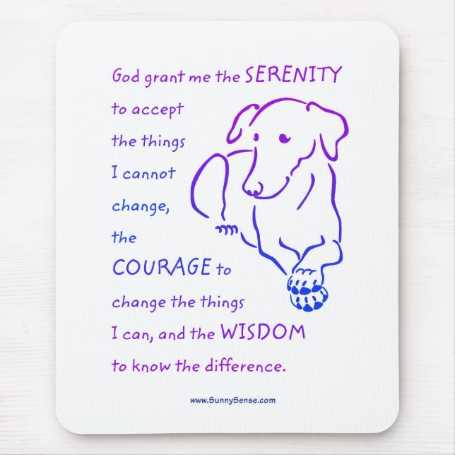 Serenity Prayer w/Dog Mouse Mat (Front)