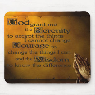 Serenity Prayer w/ Praying Hands Mouse Mat