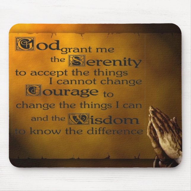 Serenity Prayer w/ Praying Hands Mouse Mat (Front)