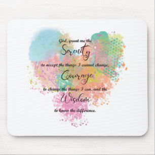 Serenity Prayer Watercolor Mouse Mat