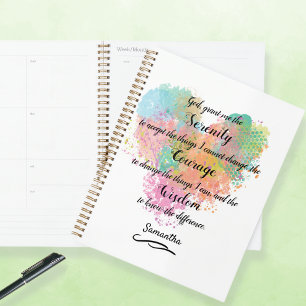Serenity Prayer Watercolor Planner