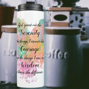 Serenity Prayer Watercolor Thermal Tumbler