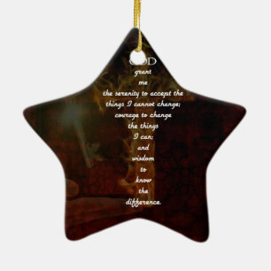 Serenity Prayer With Beautiful Christian Art Ceramic Tree Decoration