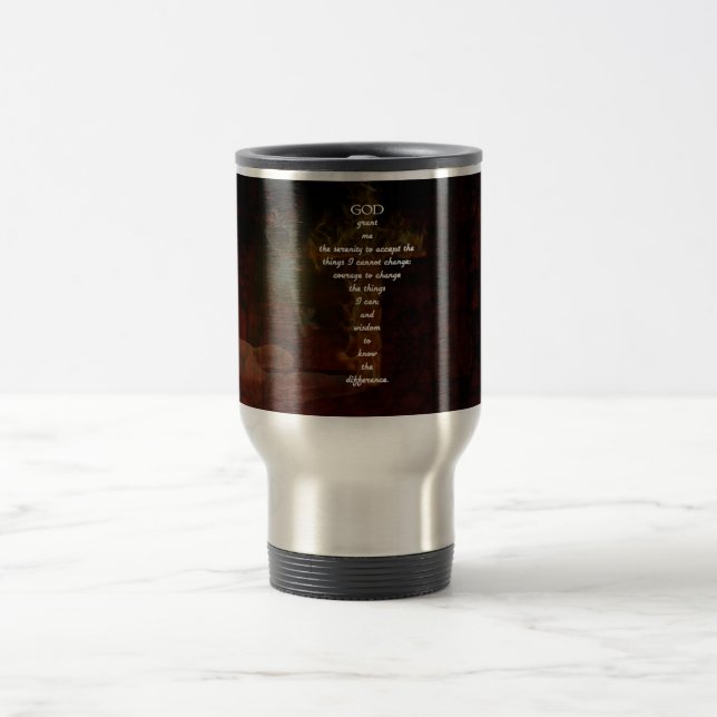 Serenity Prayer With Beautiful Christian Art Travel Mug (Center)