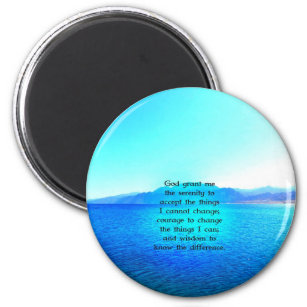 Serenity Prayer With Blue Ocean and Amazing Sky Magnet