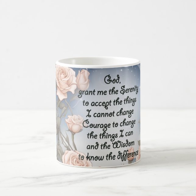 Serenity Prayer With Flowers and Frame Coffee Mug (Center)
