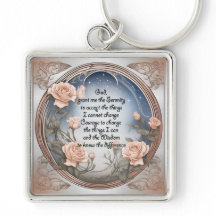 Serenity Prayer With Flowers and Frame
