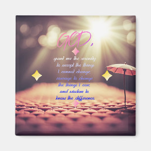 Serenity Prayer With Inspiring Christian Art Magnet