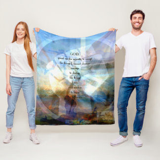 Serenity Prayer With Inspiring Motivational Art  Fleece Blanket