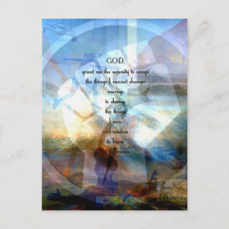 Serenity Prayer With Inspiring Motivational Art Postcard