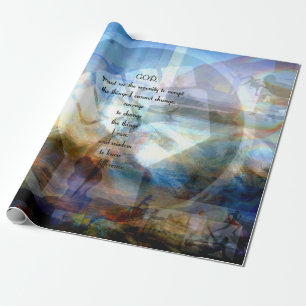 Serenity Prayer With Inspiring Motivational Art Wrapping Paper
