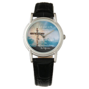 Serenity Prayer with Jesus on Crucifix Watch