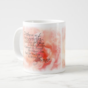 Serenity Prayer with Pink Peony Jumbo Mug
