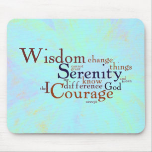 Serenity Prayer Wordle on abstract Mouse Mat
