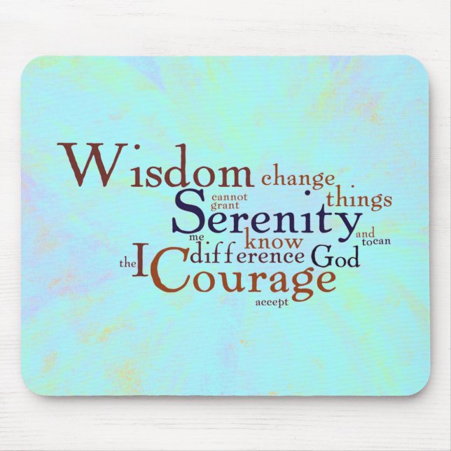 Serenity Prayer Wordle on abstract Mouse Mat (Front)
