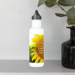 Serenity Prayer Yellow Sunflower Floral 710 Ml Water Bottle<br><div class="desc">Quench your thirst from this trendy,  stainless steel water bottle that features the photo image of a bright,  yellow Sunflower bloom along with the inspirational words of the Serenity Prayer printed in white,  stylised script. Select your water bottle colour.</div>
