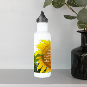 Serenity Prayer Yellow Sunflower Floral 710 Ml Water Bottle