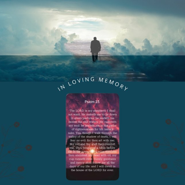 SERENITY Psalm 23 Sunset Memorial Prayer Card (Creator Uploaded)