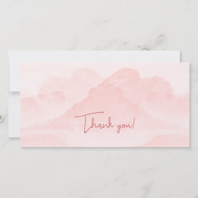 Serenity Romantic Pink Landscape Holiday Card (Front)