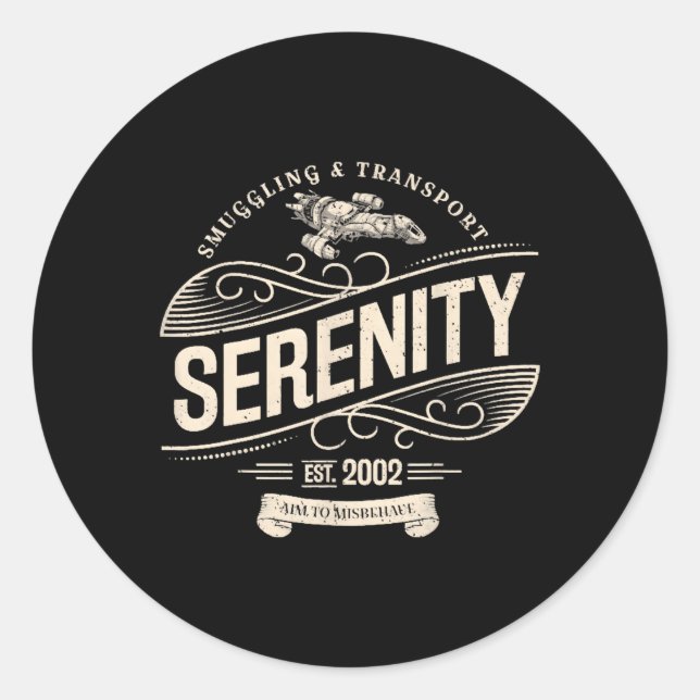 Serenity Sgling And Transport Firefly Classic Round Sticker (Front)