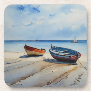 "Serenity Shores" A Restful Watercolour Seascape Coaster
