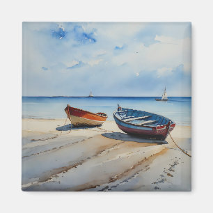 "Serenity Shores" A Restful Watercolour Seascape Magnet