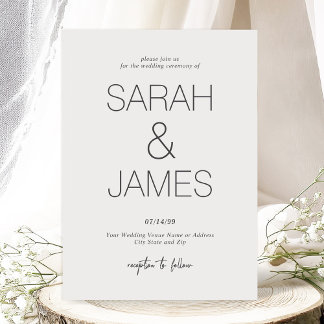 Serenity | Simple Off White Minimalistic Wedding Invitation
