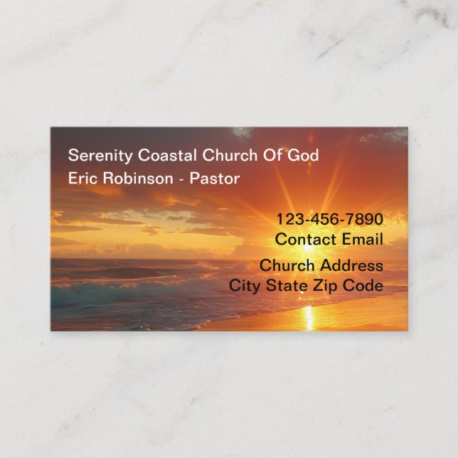 Serenity Spiritual Church Sunset Business Cards (Front)