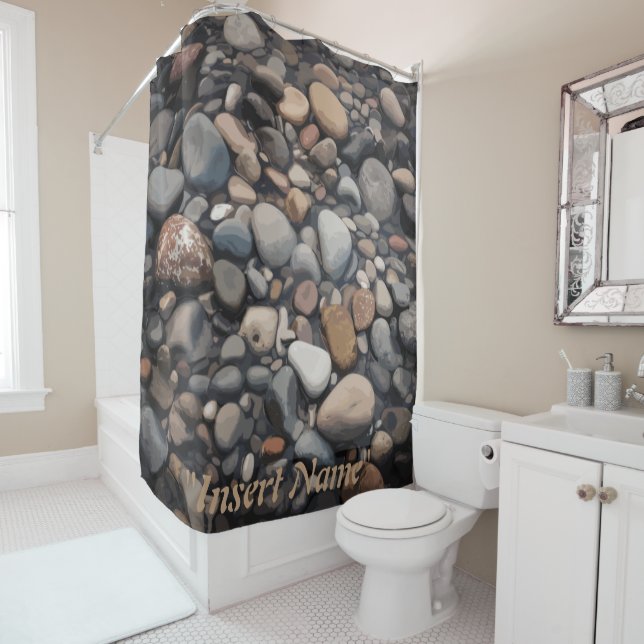 Serenity Stones Shower Curtain (In Situ)