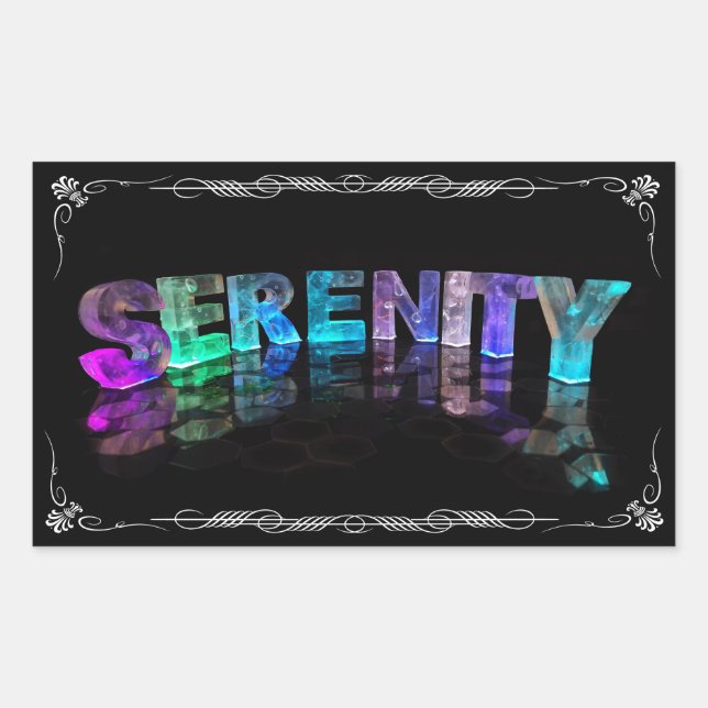 Serenity  - The Name Serenity in 3D Lights (Photog Rectangular Sticker (Front)