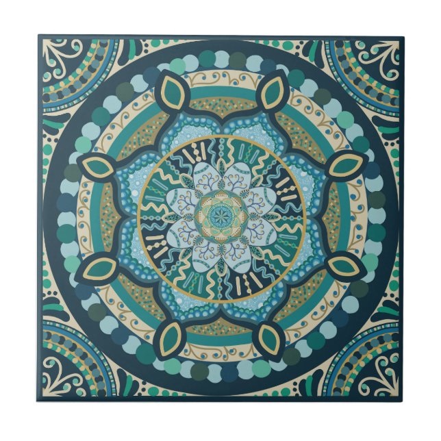 Serenity Tile -Blues and Greens (Front)