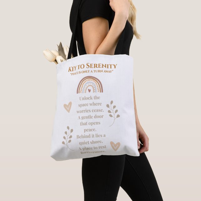 Serenity Tote Bag – Reusable Cute Bag (Close Up)