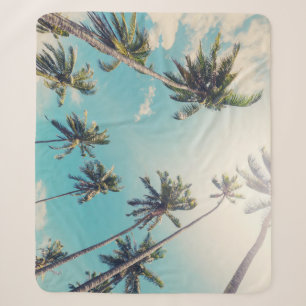 Serenity Tropical Beach Landscape Sherpa Blanket