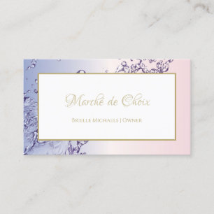 Serenity Water Splash Pink and Lavender Boutique Business Card