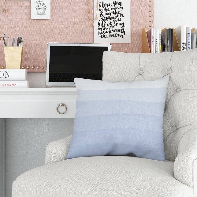 Serenity Watercolor Dip Dye Gradient Stripe Cushion (Creator Uploaded)