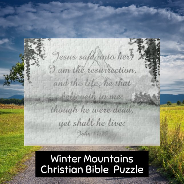 SERENITY Winter Mountains Christian Bible Quote  Jigsaw Puzzle (Creator Uploaded)