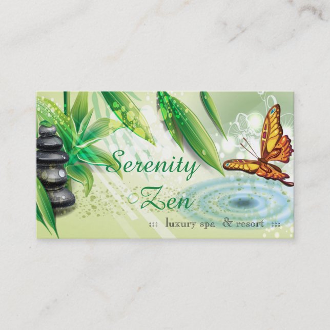 Serenity Zen Gift Certificate  Business Card (Front)