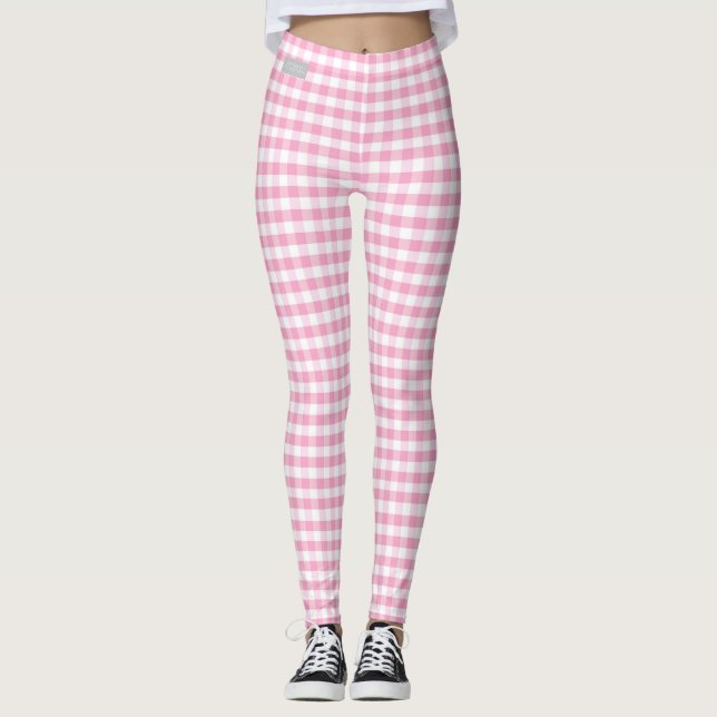 SERESHKI COLLECTION Pink Gingham Leggings (Front)