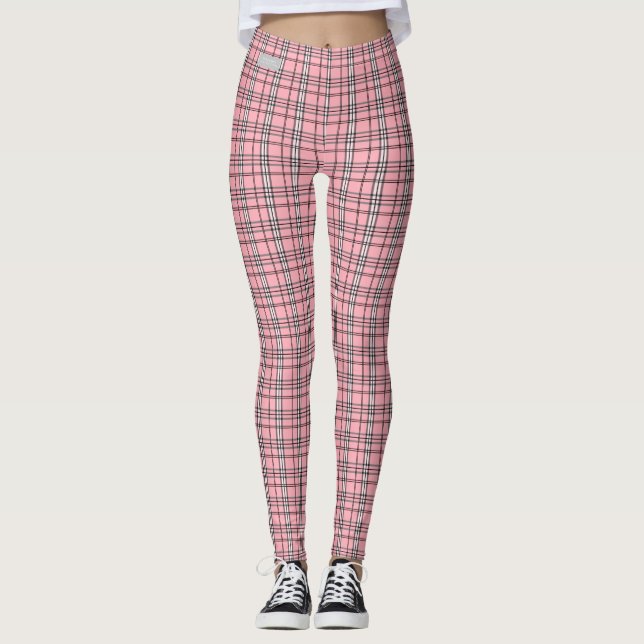 SERESHKI COLLECTION Pink Plaid Leggings (Front)
