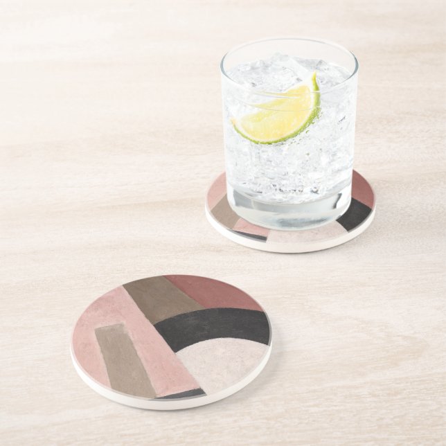 Serge Charchoune Composition Cubist Earth Tone Coaster (Side)