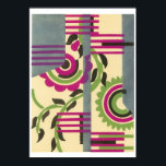 Serge Gladky Jazz Art Poster<br><div class="desc">Bursting with brilliant decorative compositions, produced in the pochoir stencil technique of the "Roaring Twenties." Inspired and innovative images of modern design. Beautifully reproduced from rare original French portfolios, here are intricate latticeworks of geometrical motifs, bold abstracts, mysterious collages of symbolic forms and shapes, surreal portraits of birds and animals,...</div>