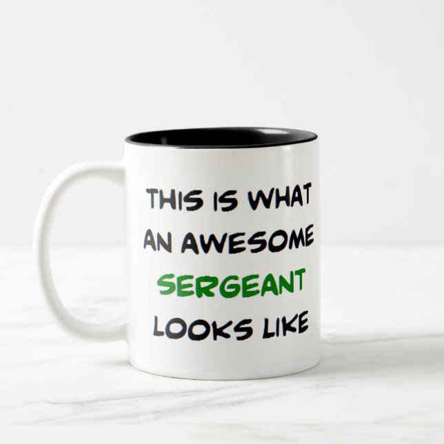 sergeant, awesome Two-Tone coffee mug (Left)