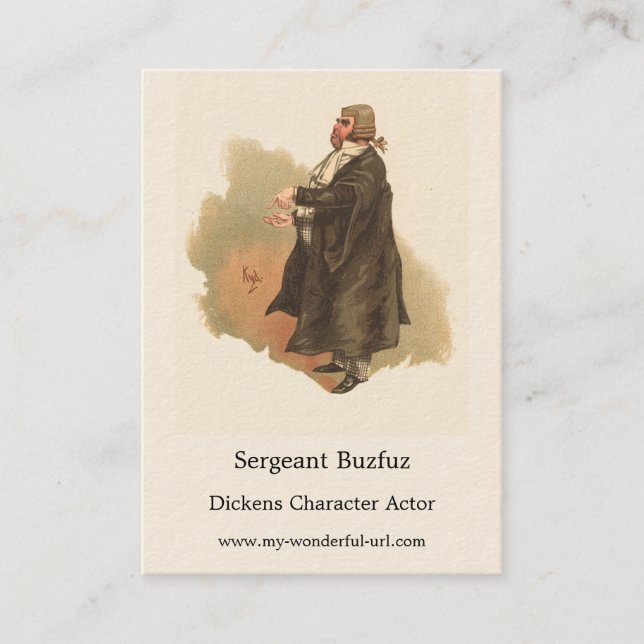 Sergeant Buzfuz by Kyd Dickens The Pickwick Papers Business Card (Front)