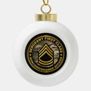 Sergeant First Class Christmas Ceramic Ball Christmas Ornament