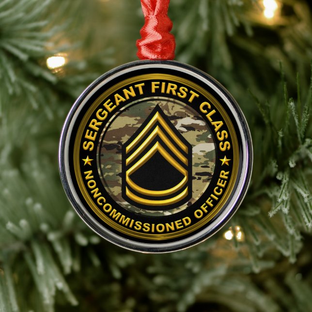 Sergeant First Class Christmas Metal Tree Decoration (Tree)