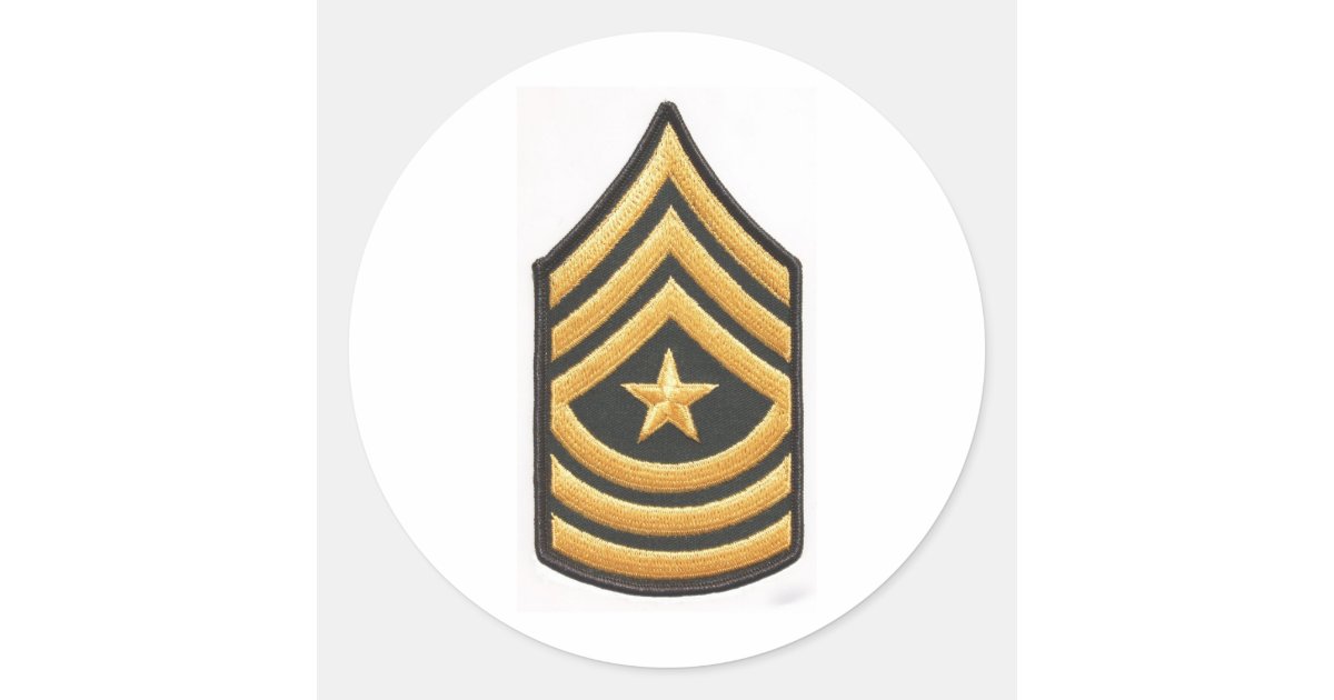 SERGEANT MAJOR E-9 CLASSIC ROUND STICKER | Zazzle