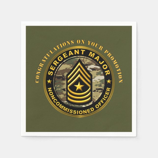 Sergeant Major Promotion  SGM Napkin (Front)