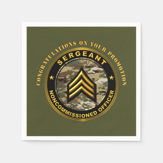Sergeant Promotion  SGT Napkin (Front)